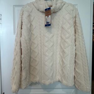 Eddie Bauer Women’s BNWT Cozy Cream Cable Knit Sweater Size L